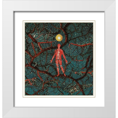 Neural Net White Modern Wood Framed Art Print with Double Matting by Wonder, Howie