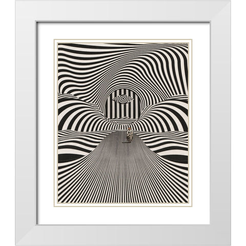 Out The Blue White Modern Wood Framed Art Print with Double Matting by Wonder, Howie