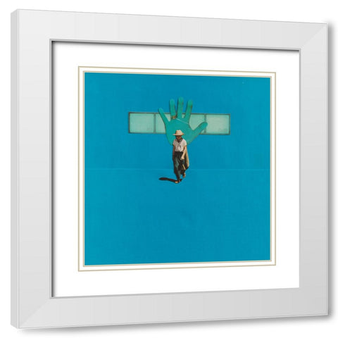 Pause White Modern Wood Framed Art Print with Double Matting by Wonder, Howie