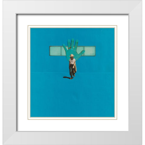 Pause White Modern Wood Framed Art Print with Double Matting by Wonder, Howie