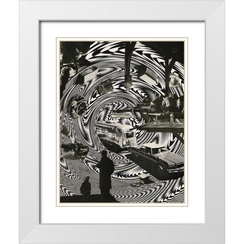 Spin White Modern Wood Framed Art Print with Double Matting by Wonder, Howie