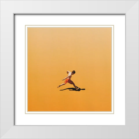 Sprint White Modern Wood Framed Art Print with Double Matting by Wonder, Howie