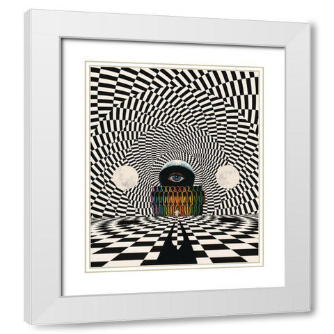 Transcend White Modern Wood Framed Art Print with Double Matting by Wonder, Howie