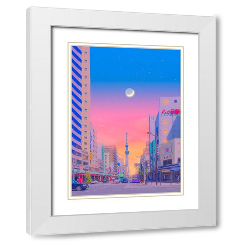 City Pop - Tokyo White Modern Wood Framed Art Print with Double Matting by Orozco, Danner