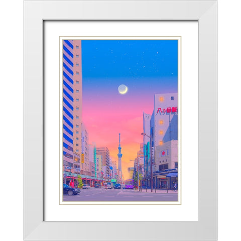 City Pop - Tokyo White Modern Wood Framed Art Print with Double Matting by Orozco, Danner