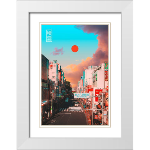 Cumulus 5 White Modern Wood Framed Art Print with Double Matting by Orozco, Danner