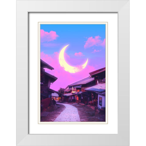 Dreamy Town White Modern Wood Framed Art Print with Double Matting by Orozco, Danner