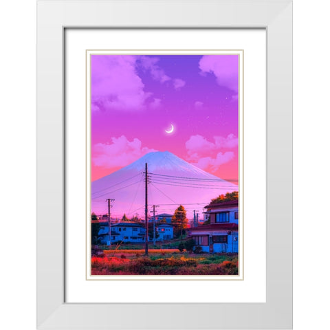 Fuji 2 White Modern Wood Framed Art Print with Double Matting by Orozco, Danner