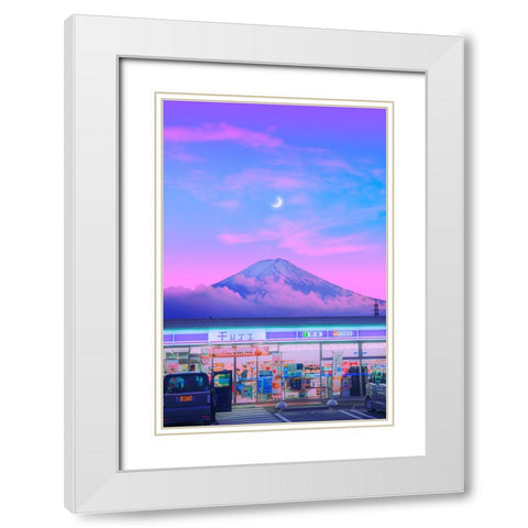 Fuji 3 White Modern Wood Framed Art Print with Double Matting by Orozco, Danner