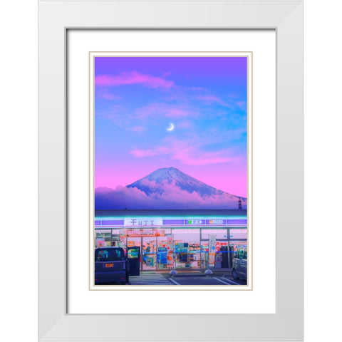 Fuji 3 White Modern Wood Framed Art Print with Double Matting by Orozco, Danner