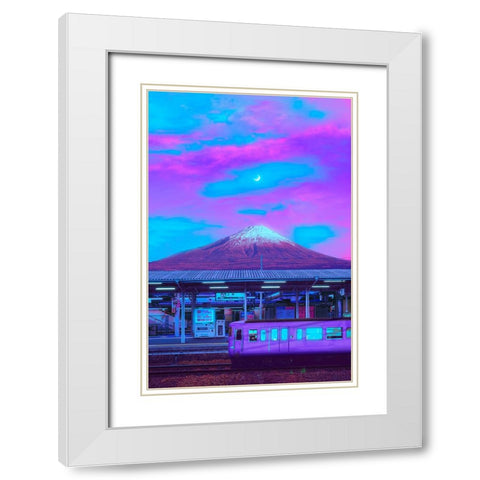 Fuji Express White Modern Wood Framed Art Print with Double Matting by Orozco, Danner