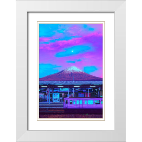 Fuji Express White Modern Wood Framed Art Print with Double Matting by Orozco, Danner
