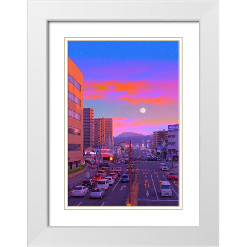 Japanese Landscape White Modern Wood Framed Art Print with Double Matting by Orozco, Danner