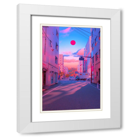 Matsuyama Pastel Sunset White Modern Wood Framed Art Print with Double Matting by Orozco, Danner