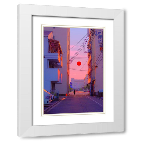 Sundown in Japan White Modern Wood Framed Art Print with Double Matting by Orozco, Danner