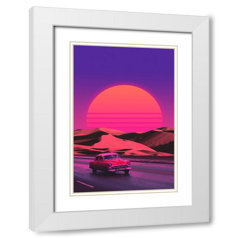 Vaporsun Road White Modern Wood Framed Art Print with Double Matting by Orozco, Danner