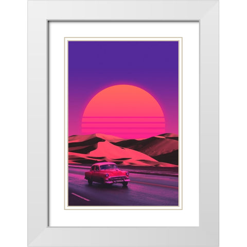 Vaporsun Road White Modern Wood Framed Art Print with Double Matting by Orozco, Danner