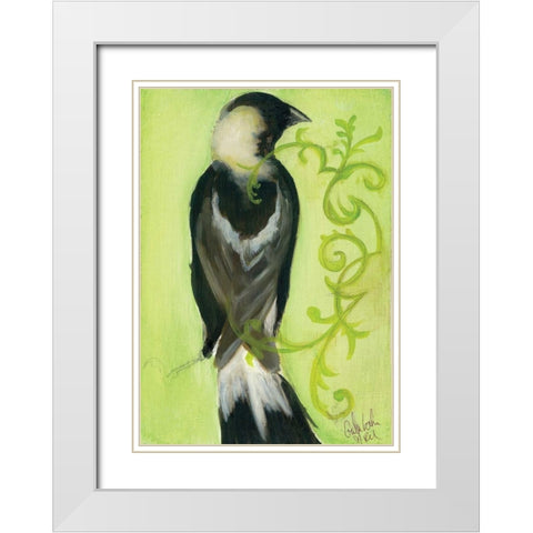 Bird Study III White Modern Wood Framed Art Print with Double Matting by Adkin, Arielle
