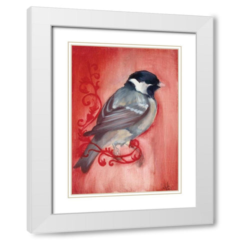 Bird Study XII White Modern Wood Framed Art Print with Double Matting by Adkin, Arielle