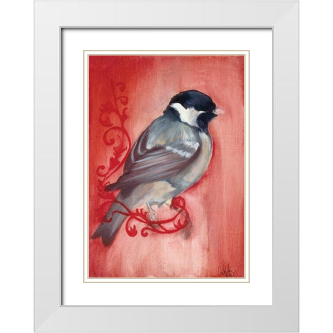 Bird Study XII White Modern Wood Framed Art Print with Double Matting by Adkin, Arielle