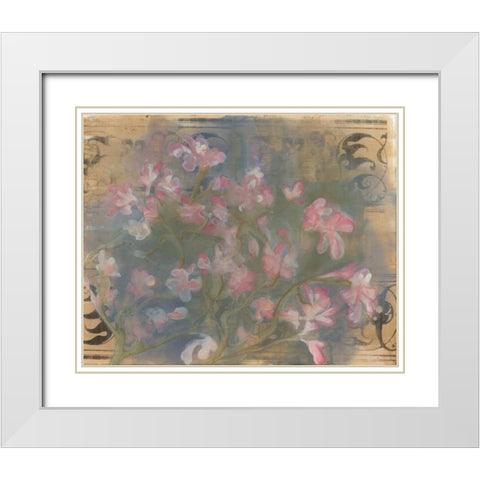 Cherry Blossoms I White Modern Wood Framed Art Print with Double Matting by Adkin, Arielle