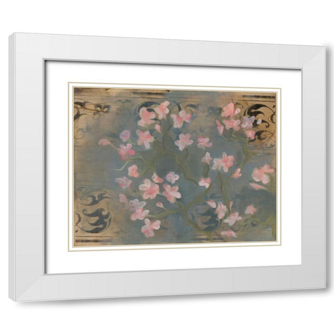 Cherry Blossoms II White Modern Wood Framed Art Print with Double Matting by Adkin, Arielle