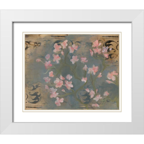 Cherry Blossoms II White Modern Wood Framed Art Print with Double Matting by Adkin, Arielle