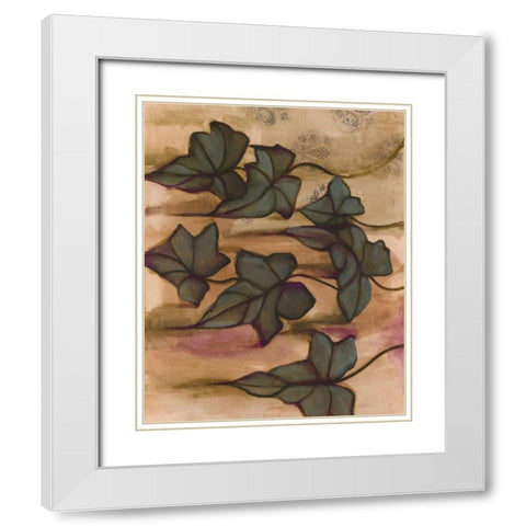 Leaves I White Modern Wood Framed Art Print with Double Matting by Adkin, Arielle