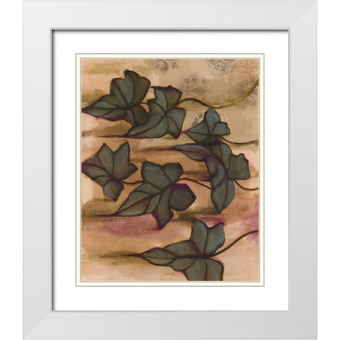 Leaves I White Modern Wood Framed Art Print with Double Matting by Adkin, Arielle