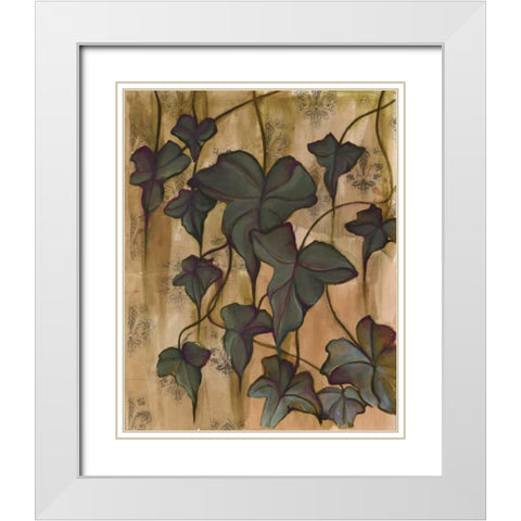 Leaves II White Modern Wood Framed Art Print with Double Matting by Adkin, Arielle
