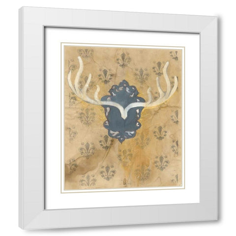 Faux Antlers White Modern Wood Framed Art Print with Double Matting by Adkin, Arielle