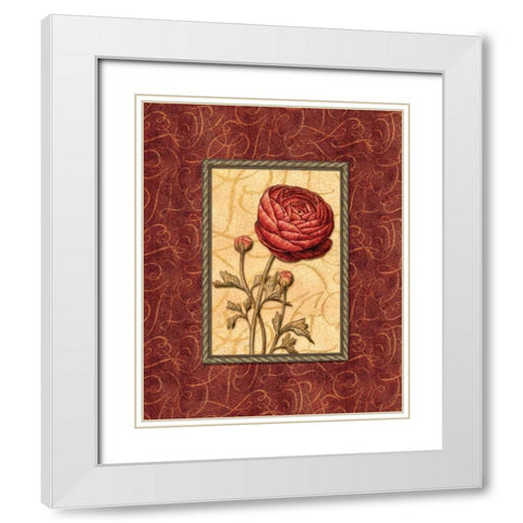 Red Passion I White Modern Wood Framed Art Print with Double Matting by Audrey, Charlene