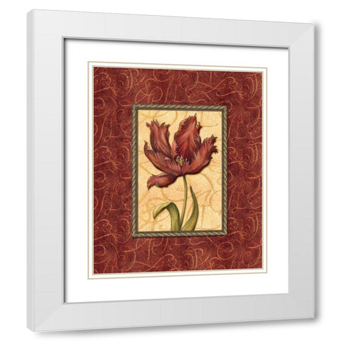 Red Passion II White Modern Wood Framed Art Print with Double Matting by Audrey, Charlene