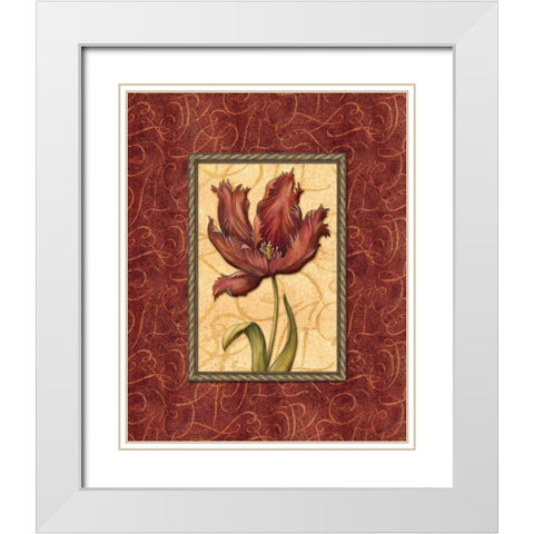 Red Passion II White Modern Wood Framed Art Print with Double Matting by Audrey, Charlene