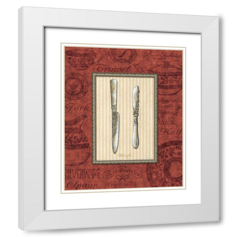 Knife White Modern Wood Framed Art Print with Double Matting by Audrey, Charlene