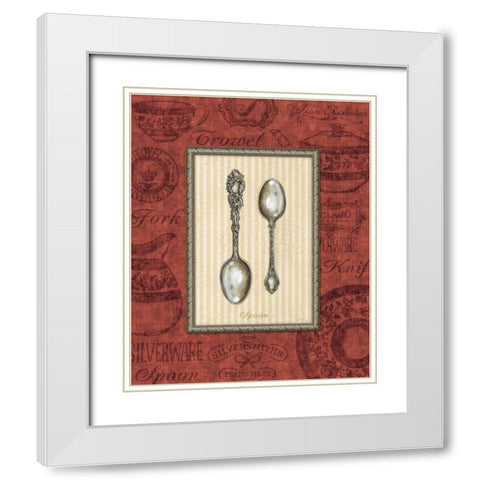 Spoon White Modern Wood Framed Art Print with Double Matting by Audrey, Charlene