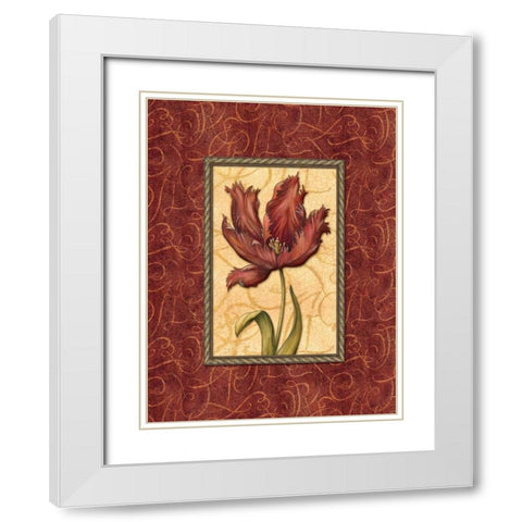 Red Passion III White Modern Wood Framed Art Print with Double Matting by Audrey, Charlene