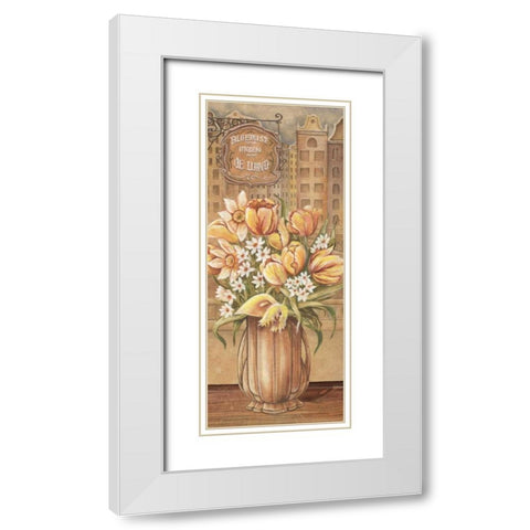 Bouquet from Holland White Modern Wood Framed Art Print with Double Matting by Audrey, Charlene