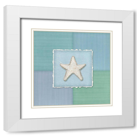 Blue Sea I White Modern Wood Framed Art Print with Double Matting by Audrey, Charlene