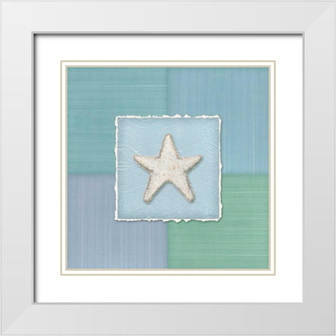 Blue Sea I White Modern Wood Framed Art Print with Double Matting by Audrey, Charlene
