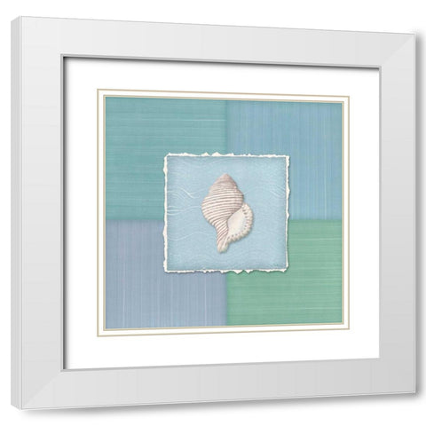 Blue Sea II White Modern Wood Framed Art Print with Double Matting by Audrey, Charlene