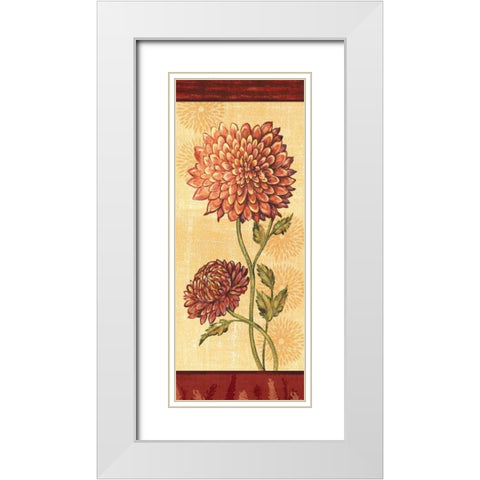 Dahlia I White Modern Wood Framed Art Print with Double Matting by Audrey, Charlene
