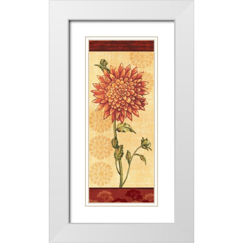 Dahlia IV White Modern Wood Framed Art Print with Double Matting by Audrey, Charlene