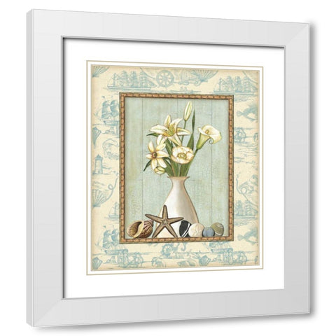 Beach Memories I White Modern Wood Framed Art Print with Double Matting by Audrey, Charlene