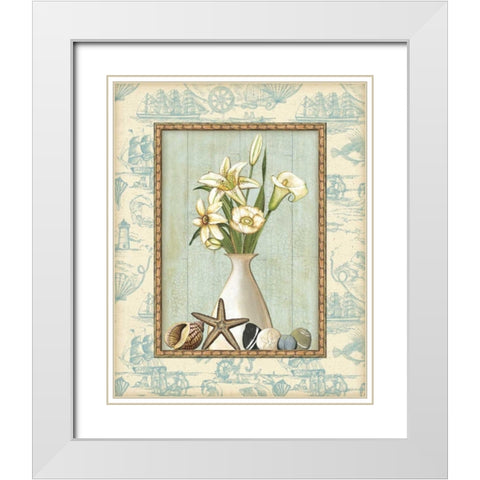 Beach Memories I White Modern Wood Framed Art Print with Double Matting by Audrey, Charlene