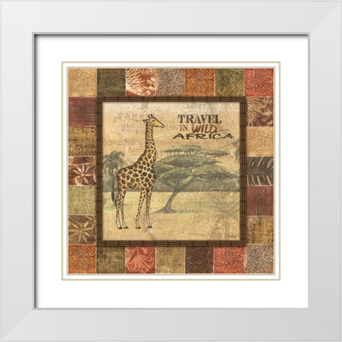 Safari I White Modern Wood Framed Art Print with Double Matting by Audrey, Charlene