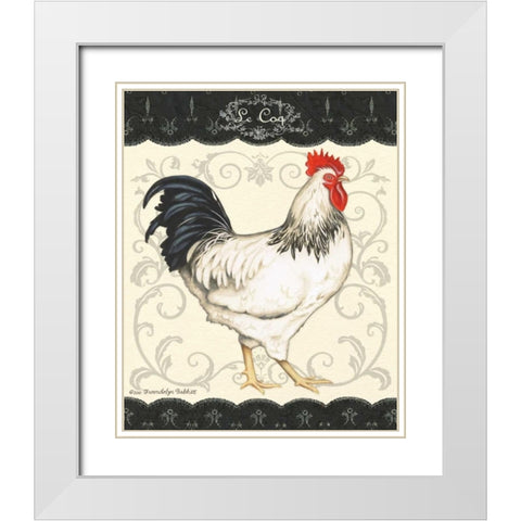 Le Coq I White Modern Wood Framed Art Print with Double Matting by Babbit, Gwendolyn