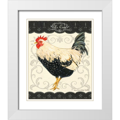 Le Coq II White Modern Wood Framed Art Print with Double Matting by Babbit, Gwendolyn
