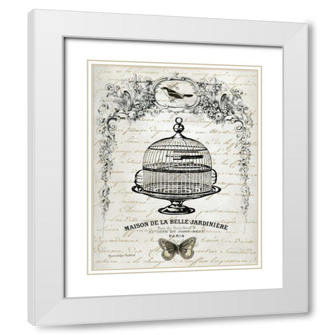 French Birdcage I White Modern Wood Framed Art Print with Double Matting by Babbit, Gwendolyn