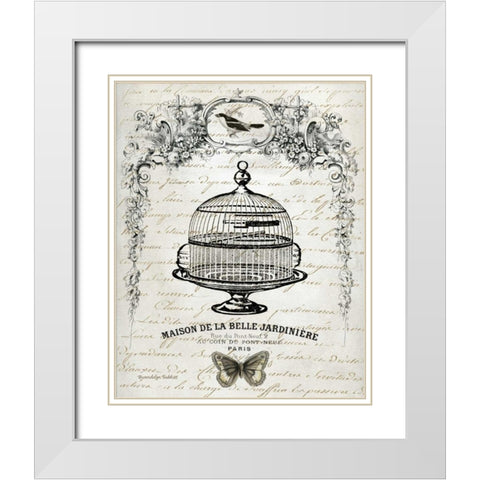 French Birdcage I White Modern Wood Framed Art Print with Double Matting by Babbit, Gwendolyn